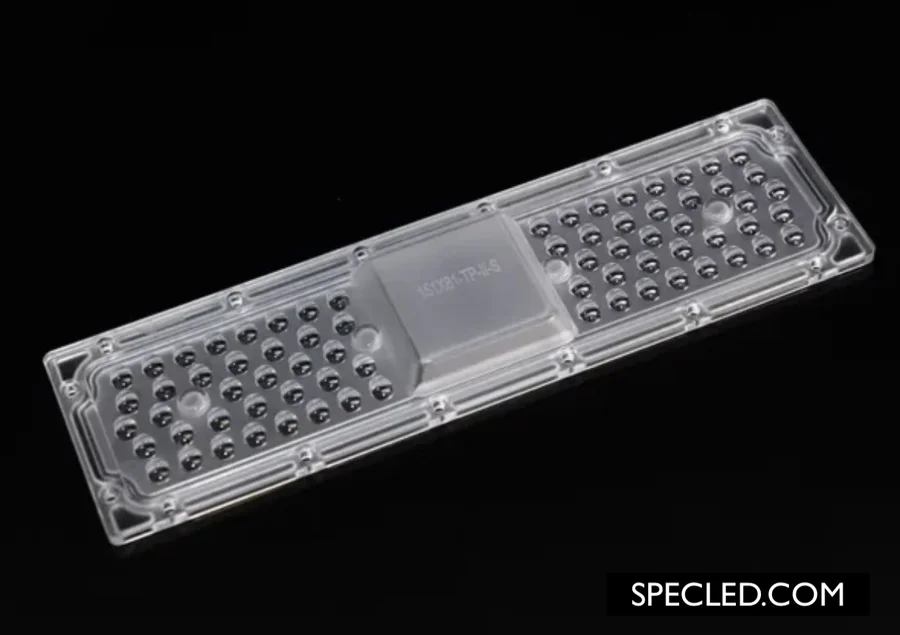Optics for efficient LED lighting fixtures with IP67 protection rating