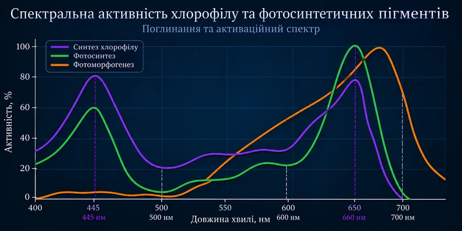 Спектр который хорошо поглощает растение для фотосинтеза