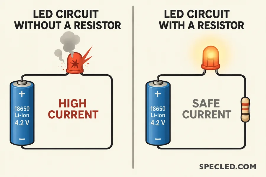Current limiting resistor in a DC circuit