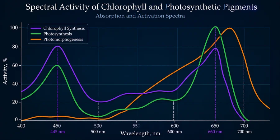 The spectrum that plants absorb well for photosynthesis