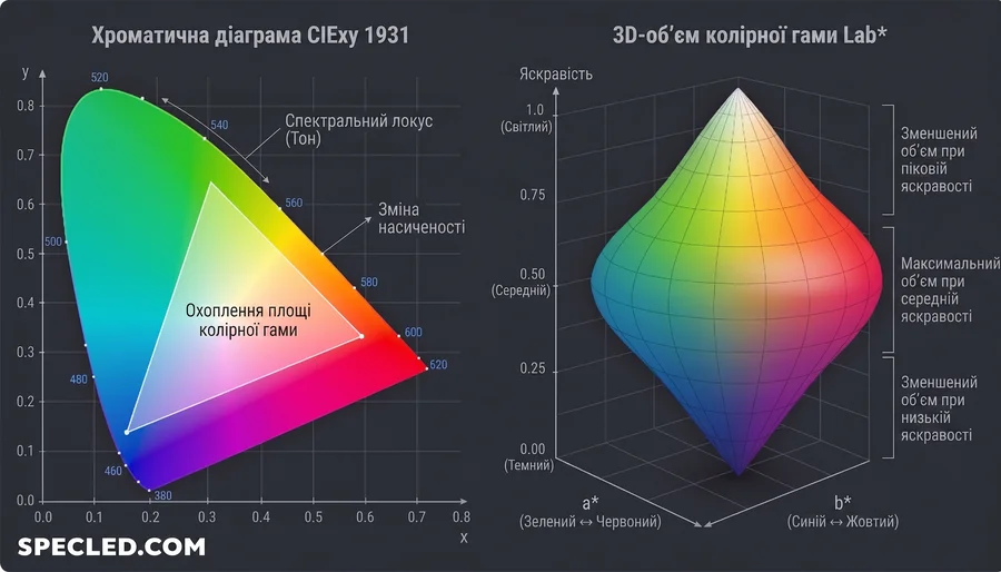 3D об'ємна шкала індексу кольоропередачі CQS, Color Gamut
