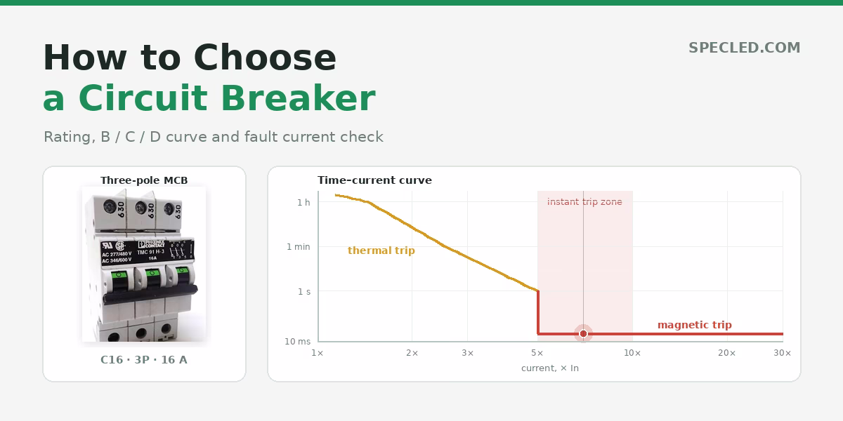 How to Choose a Circuit Breaker: Rating, B, C or D Curve and Sizing by Power