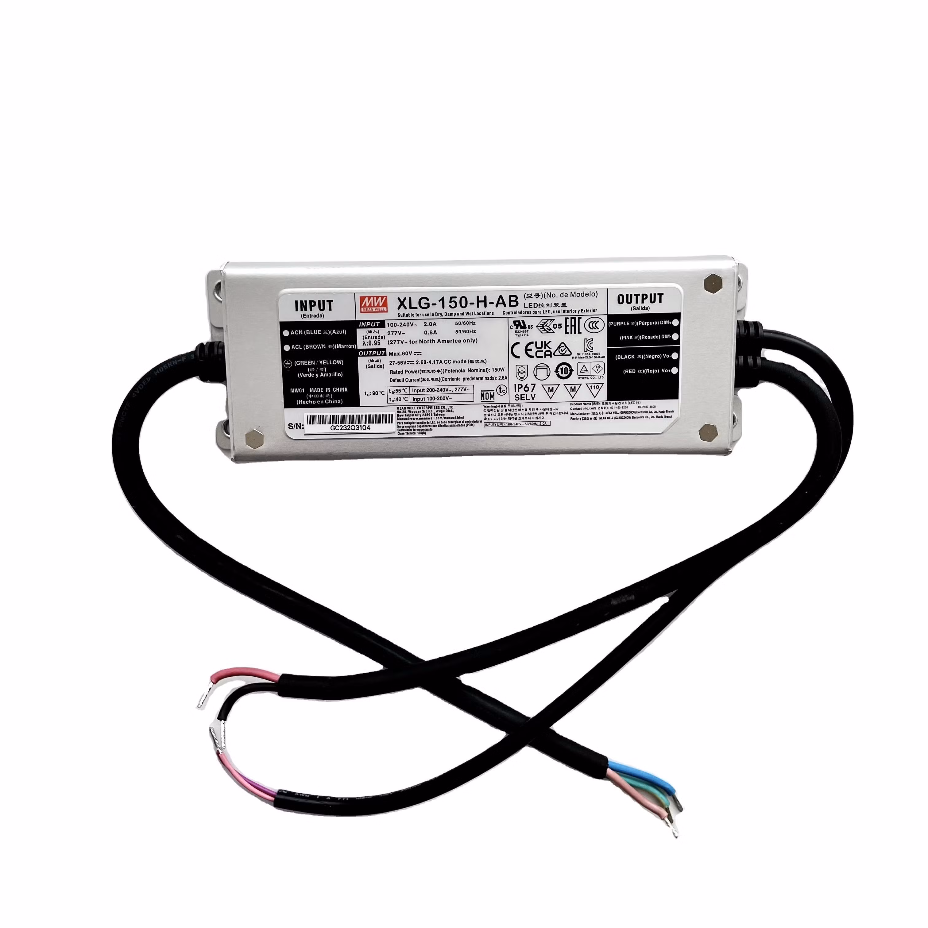 Driver for led MW XLG-150-H-AB